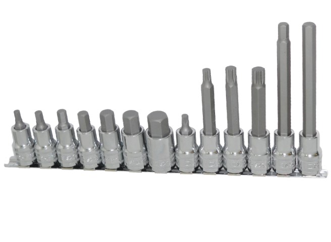 SP SOCKET RAIL SET 1/2''DR 13PC METRIC INHEX/SPLINE 